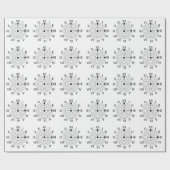 Schwarz-Weiß-Uhr-Design Geschenkpapier (Flach)