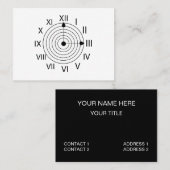 Schwarz-Weiß-Uhr-Design Visitenkarte (Vorne/Hinten)
