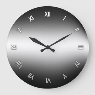 Schwarz-Weiß-Uhr Große Wanduhr