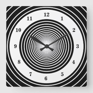 Schwarz-Weiß-Uhr oder Farben auswählen Quadratische Wanduhr