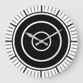 Schwarz-Weiß-Uhr ohne Zahlen Große Wanduhr (Vorderseite)