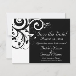 Schwarz +Weiß Umdrehung Hochzeit speichern das Dat Save The Date