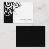 Schwarz-Weiß-Umdrehungskarten, geschrieben Platzkarte (Vorne/Hinten)