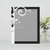 Schwarz-Weiß-Umdrehungsschrift Briefbogen (Stehend Vorderseite)