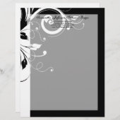 Schwarz-Weiß-Umdrehungsschrift Briefbogen (Vorne/Hinten)