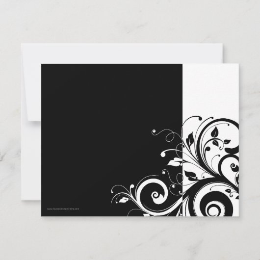 Schwarz, Weiß, umgekehrt Brautparty/Allgemein Einladung (Rückseite)