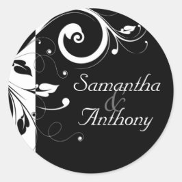 Schwarz + Weiß Umlaufdrehung Umschlag Aufkleber