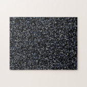 Schwarz Weiß und Blau Marmor Puzzle (Horizontal)