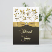 Schwarz, weiß und das Blumen Gold danke zu merken (Stehend Vorderseite)