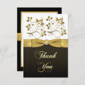 Schwarz, weiß und das Blumen Gold danke zu merken (Vorne/Hinten)