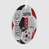Schwarz, Weiß und Dunkelrot - personalisieren ⚽ Ornament (Vorderseite)