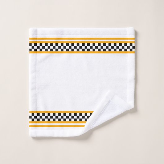 Schwarz-weiß und gelb badhandtuch set (Waschlappen)