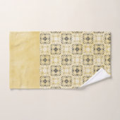 Schwarz, Weiß und Gelb Gelb Gelb Gelbtes Muster Badhandtuch Set (Handtuch)