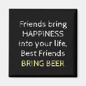 Schwarz-weiß und gelb mit Bierangebot Magnet (Vorne)