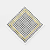Schwarz-weiß und gelb Picnic Gingham Serviette (Ecke)