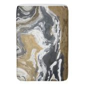 Schwarz, Weiß und Gold Abstrakt Badematte (Vorderseite Vertikal)