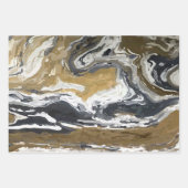 Schwarz, Weiß und Gold Abstrakt Geschenkpapier Set (Vorderseite)