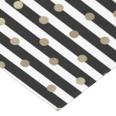 Schwarz, Weiß und Gold Dot & Strip Kurzer Tischläufer (Ecke)