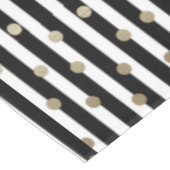 Schwarz, Weiß und Gold Dot & Strip Tischdecke (Schrägansicht)