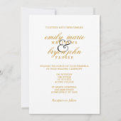 Schwarz, Weiß und Gold Einladung (Rückseite)