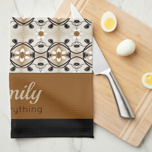 Schwarz-weiß und Gold Geschirrtuch (Viertel Falte)