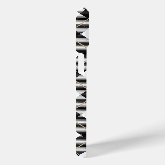 Schwarz-weiß und Gold Kariert Case-Mate iPhone Hülle (Rückseite / Rechts)