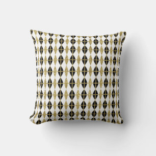 Schwarz, Weiß und Gold Marquise Pillow Kissen