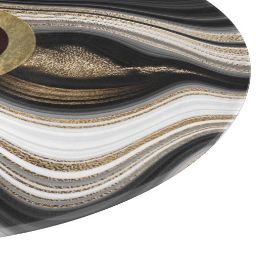 Schwarz-weiß und Gold mit jeder Monogramm Schneidebrett (Ecke)