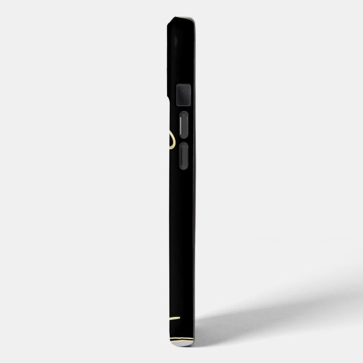 Schwarz, Weiß und Gold Swirl Case-Mate iPhone Hülle (Rückseite / Links)