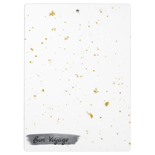 Schwarz-weiß und goldfarben mit RV-Wohnwagen Klemmbrett (Rückseite)