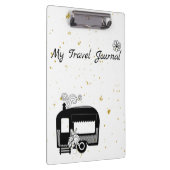 Schwarz-weiß und goldfarben mit RV-Wohnwagen Klemmbrett (Rechts)