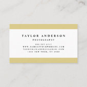 Schwarz-, Weiß- und Goldfarbenblock modern Visitenkarte (Rückseite)