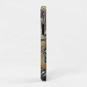 Schwarz, Weiß und Goldmarmor Ölteppich Abstrakt Case-Mate iPhone Hülle (Hinten/Rechts)