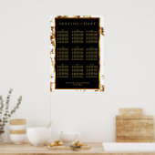 Schwarz-, Weiß- und Goldmarmor - Seating Chart (9) Poster (Küche)