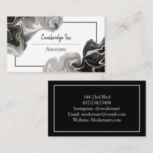Schwarz-, Weiß- und Goldmarmor Visitenkarte