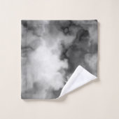 Schwarz, Weiß und Grau Abstrakt Badhandtuch Set (Waschlappen)