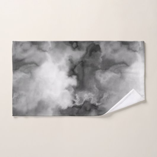 Schwarz, Weiß und Grau Abstrakt Badhandtuch Set (Handtuch)