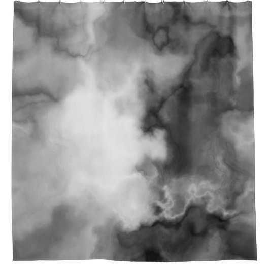 Schwarz, Weiß und Grau Abstrakt Duschvorhang (Vorderseite)