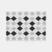 Schwarz Weiß und Grau Argyle Fleecedecke (Vorderseite (Horizontal))