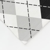 Schwarz Weiß und Grau Argyle Fleecedecke (Ecke)
