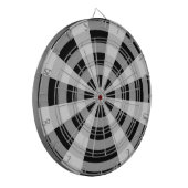 Schwarz, Weiß und Grau Dartscheibe (Vorderseite Links)