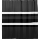 Schwarz, Weiß und Grau Duschvorhang (Vorderseite)