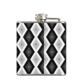 Schwarz, Weiß und Grau Flachmann (Rückseite)