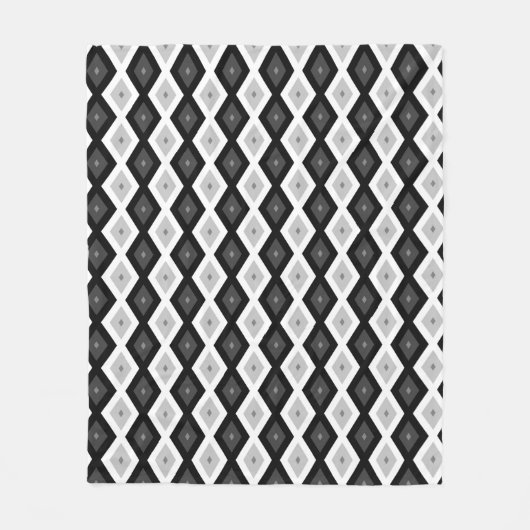 Schwarz, Weiß und Grau Fleecedecke (Vorderseite)