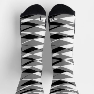 Schwarz-weiß und grau geometrisch socken