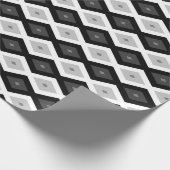 Schwarz, Weiß und Grau Geschenkpapier (Ecke)