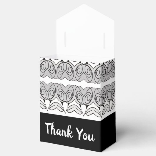 Schwarz-weiß und grau geschenkschachtel (Geöffnet)