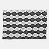Schwarz, Weiß und Grau Geschirrtuch (Horizontal)