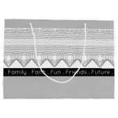 Schwarz-weiß und grau große geschenktüte (Rückseite)