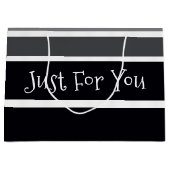 Schwarz-weiß und grau große geschenktüte (Vorderseite)